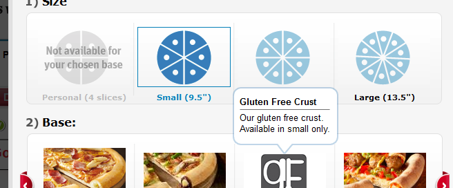 Domino's gluten free pizza