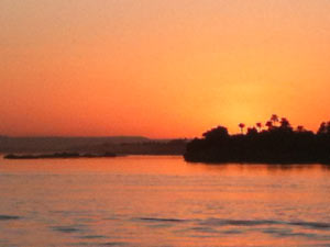 view of the nile at sunset 