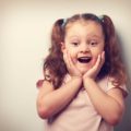 girl excited by gluten free food